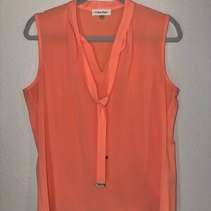 Calvin Klein Coral Sleeveless Blouse